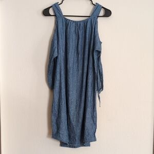 Madewell Cold Shoulder Blue Chambray Denim Dress